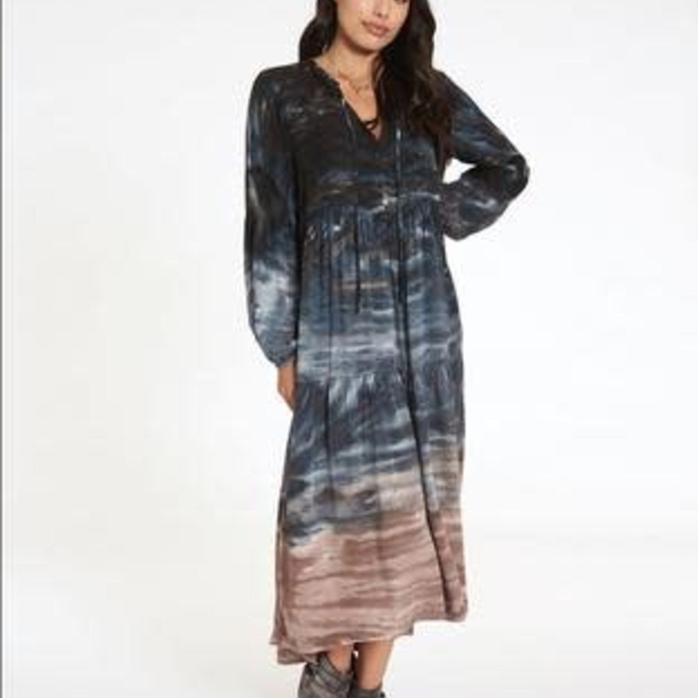 River + Sky Long Sleeve Ombre Dress - Black and Brown